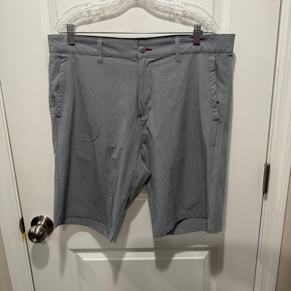 Burnside Mens Hybrid Shorts Heather‎ Grey Stretch 36